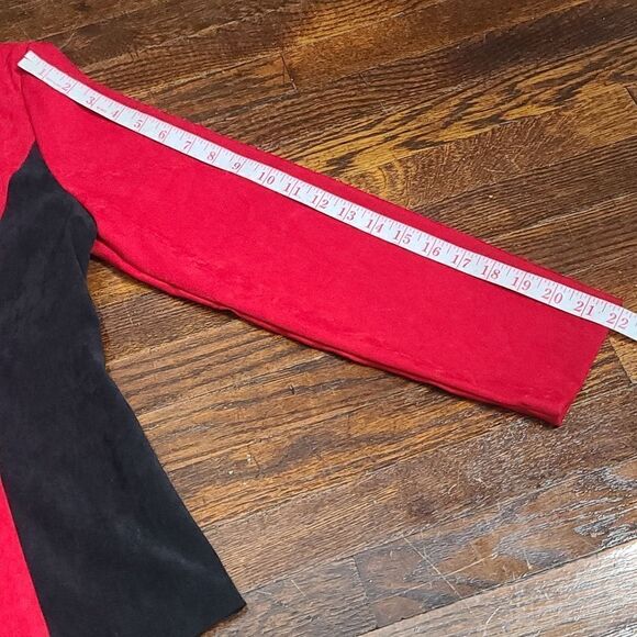 Vintage 80s Red Black Edgy Colorblock Blazer - Picture 10 of 12